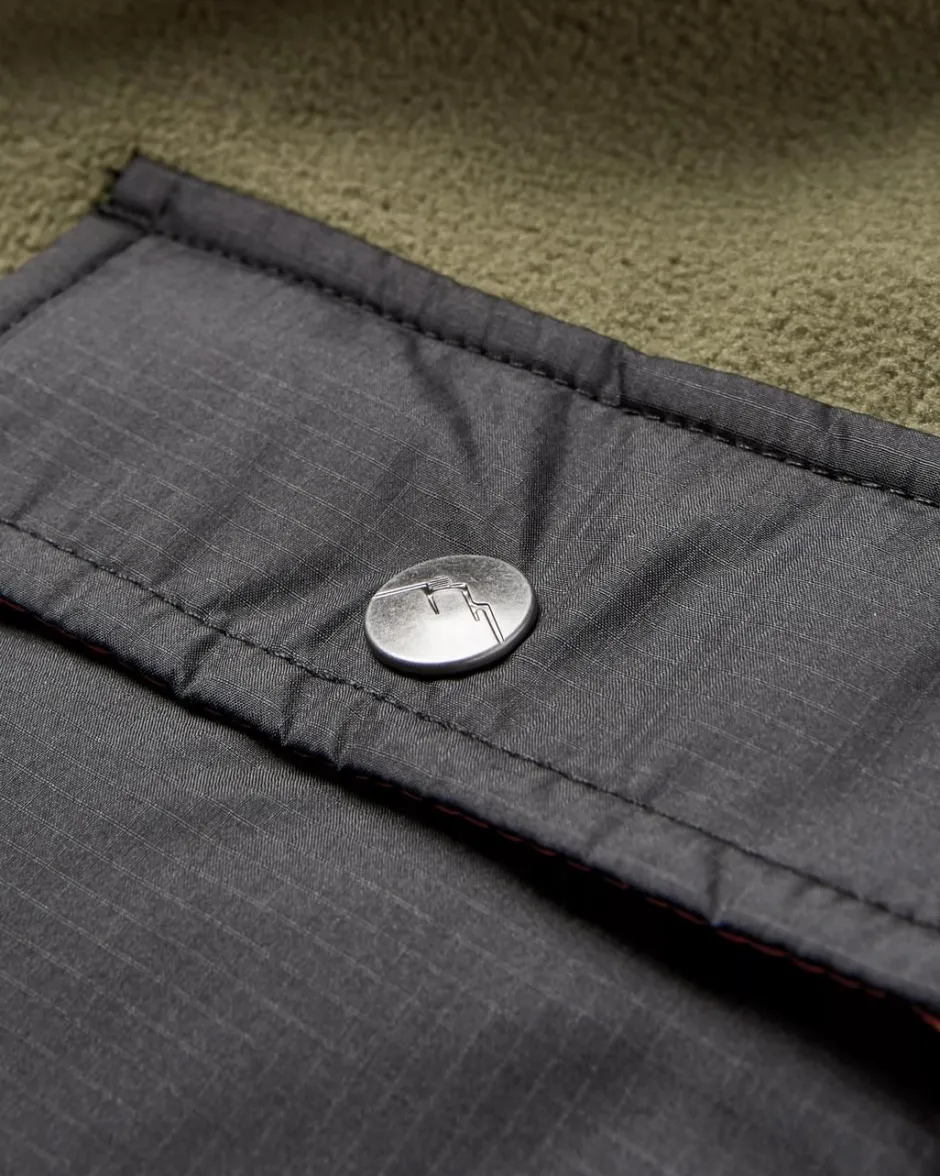Shirts|Fleece>Passenger Firelight Sherpa Lined Overshirt Khaki