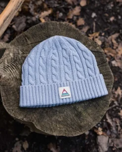 Accessories|Beanies>Passenger Fireside Recycled Cable Knit Beanie Blue Fog