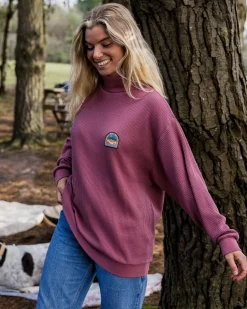 Women's Outlet|Women's>Passenger Flourish Roll Neck Top Crushed Berry