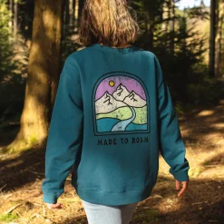 Hoodies & Sweatshirts>Passenger Friday Collective Recycled Cotton Oversized Sweatshirt Blue Coral