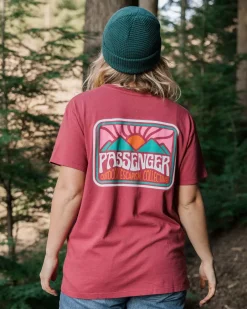Tops & T-Shirts>Passenger Golden Hour Recycled Cotton Oversized T-Shirt Earth Red