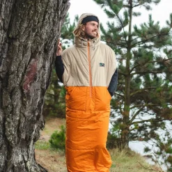 Accessories|Blankets>Floris van Bommel Good Times Recycled Sleep Sack Chinchilla Brown/ Sunrise Orange