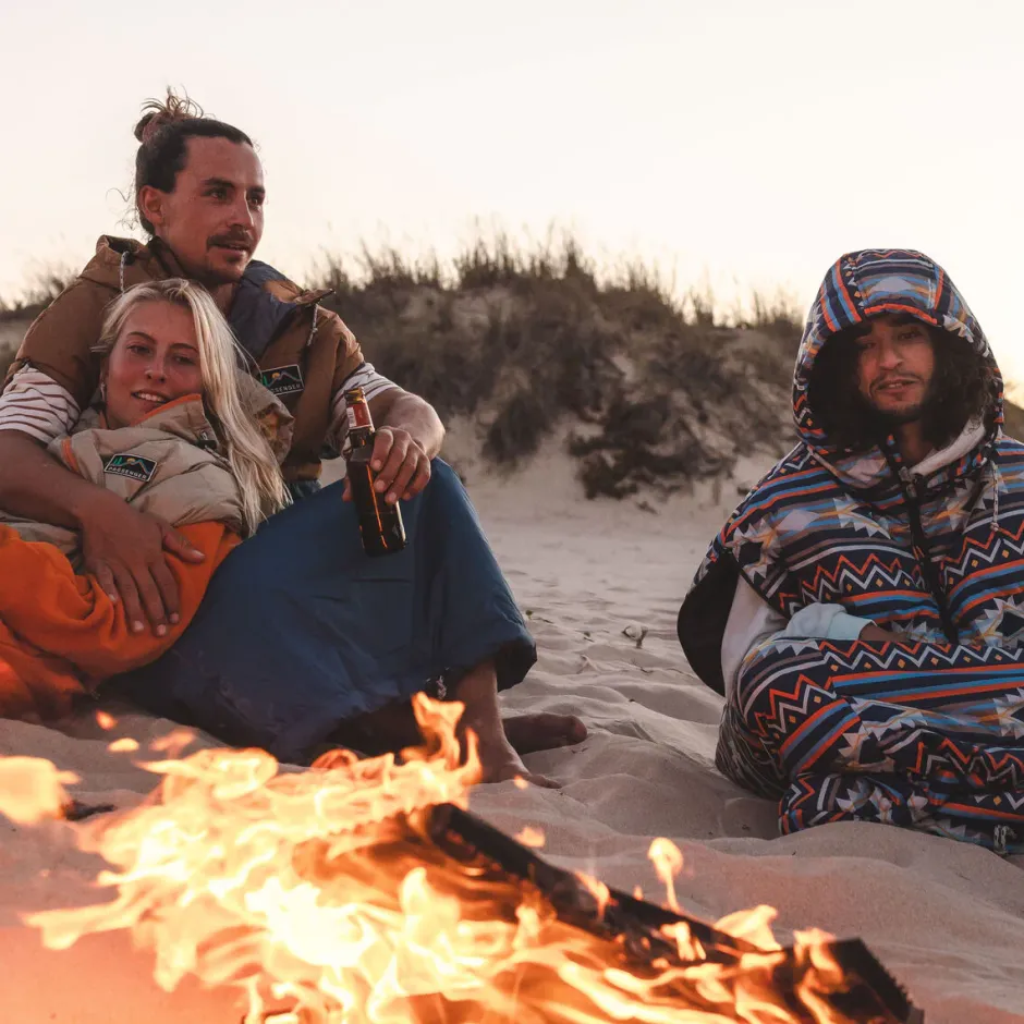 Accessories|Blankets>Passenger Good Times Recycled Sleep Sack Chinchilla Brown/ Sunrise Orange