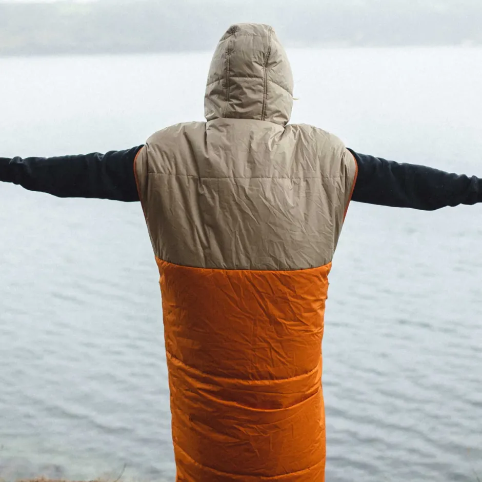 Accessories|Blankets>Passenger Good Times Recycled Sleep Sack Chinchilla Brown/ Sunrise Orange