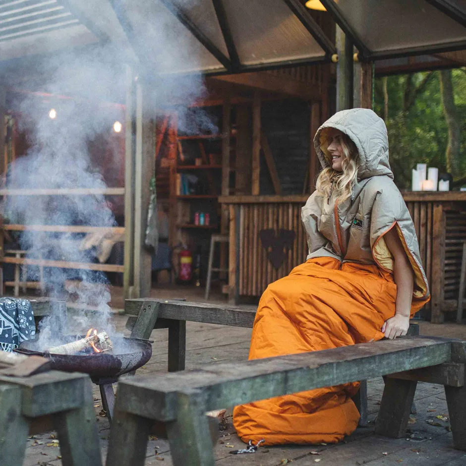 Accessories|Blankets>Passenger Good Times Recycled Sleep Sack Chinchilla Brown/ Sunrise Orange