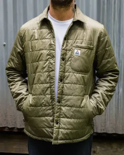 Shirts|Overshirts>Passenger Grain Recycled Insulated Overshirt Khaki