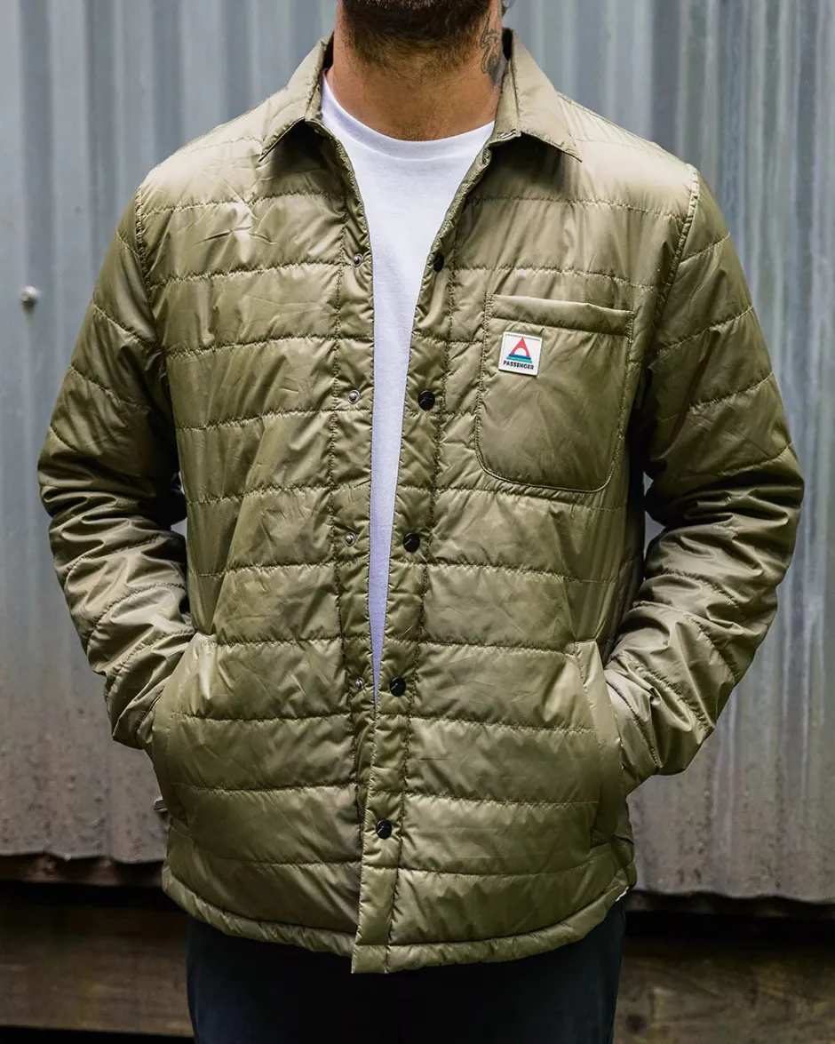 Shirts|Overshirts>Passenger Grain Recycled Insulated Overshirt Khaki