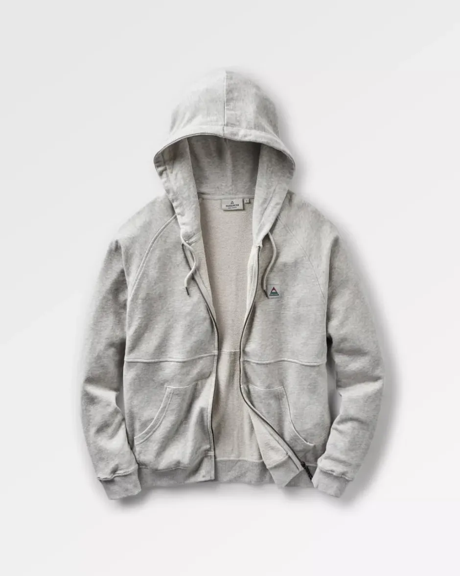 Hoodies & Sweatshirts|Men's Outlet>Passenger Heritage Full Zip Recycled Cotton Hoodie Grey Marl