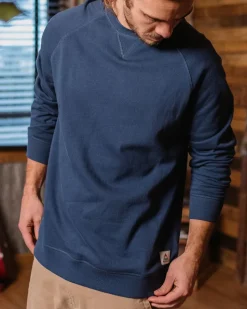 Hoodies & Sweatshirts|Best Sellers>Passenger Heritage Recycled Cotton Sweatshirt Dark Denim