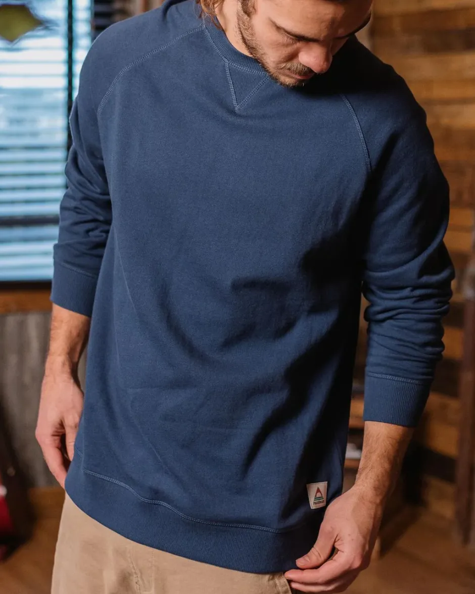 Hoodies & Sweatshirts|Best Sellers>Passenger Heritage Recycled Cotton Sweatshirt Dark Denim