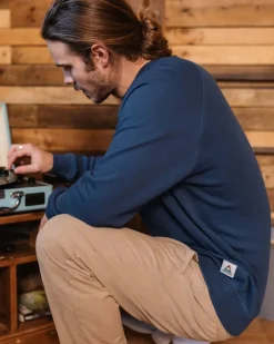 Hoodies & Sweatshirts|Best Sellers>Passenger Heritage Recycled Cotton Sweatshirt Dark Denim