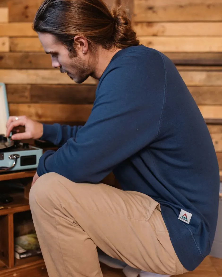 Hoodies & Sweatshirts|Best Sellers>Passenger Heritage Recycled Cotton Sweatshirt Dark Denim