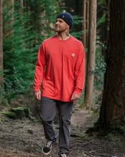 T-Shirts & Tank Tops|Men's Outlet>Passenger Heritage Recycled Relaxed Fit LS T-Shirt Cardinal