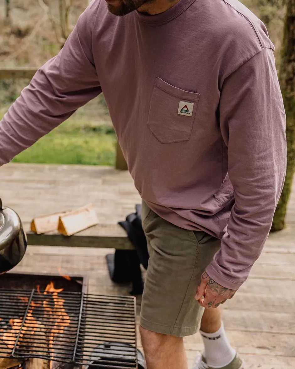 T-Shirts & Tank Tops|Winter Road Trip Essentials>Passenger Heritage Recycled Relaxed Fit LS T-Shirt Grape