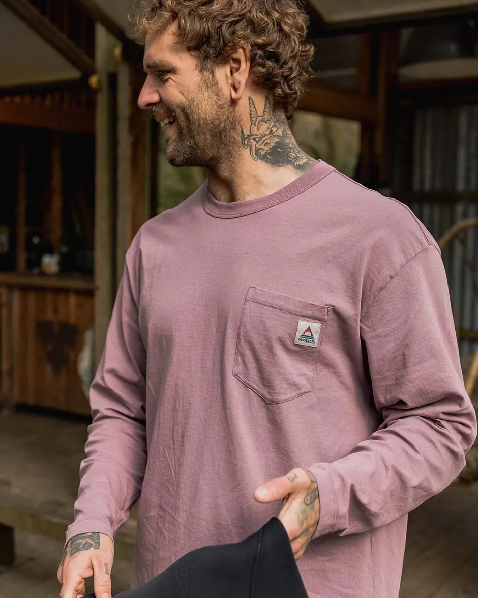 T-Shirts & Tank Tops|Winter Road Trip Essentials>Passenger Heritage Recycled Relaxed Fit LS T-Shirt Grape