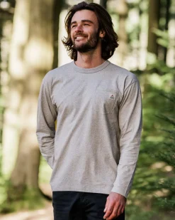 T-Shirts & Tank Tops|Best Sellers>Passenger Heritage Recycled Relaxed Fit LS T-Shirt Grey Marl