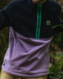 Fleece|Fleece>Floris van Bommel Highland Recycled Polartec® Fleece Lilac/ Deep Navy