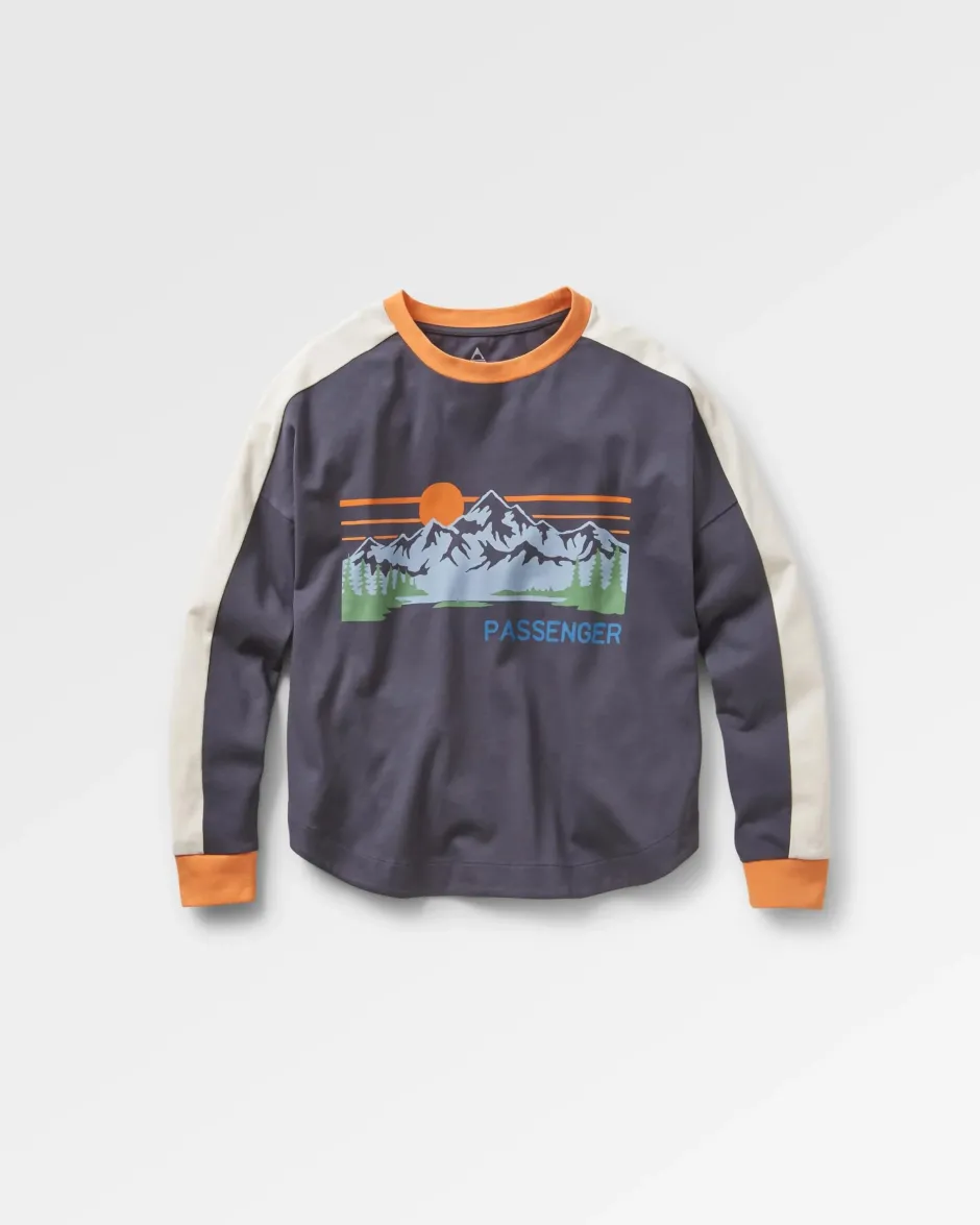 Tops & T-Shirts>Passenger Hilltop Organic Cotton LS T-Shirt Charcoal