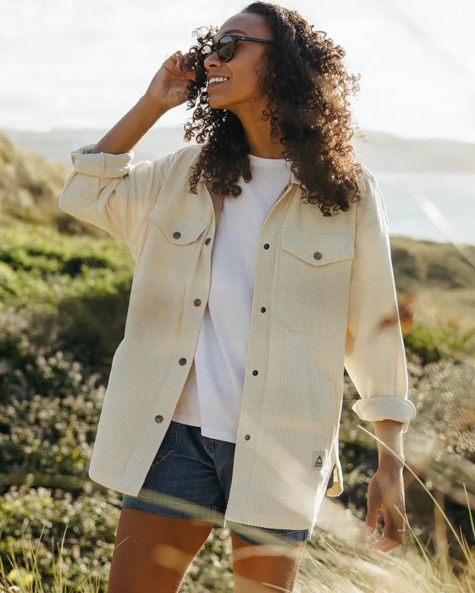 Shirts|Fleece>Passenger Iguazu Grid Polar Fleece Shirt Birch