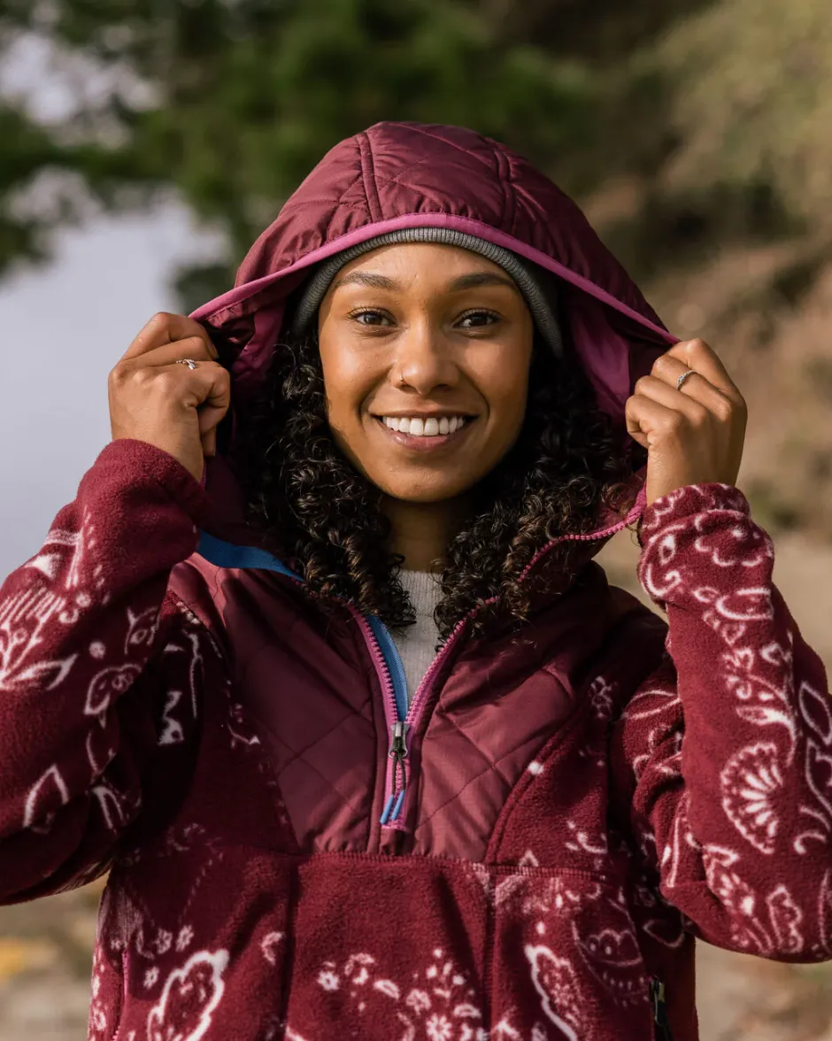Fleece|Fleece>Passenger Juana Recycled Polar Hooded Fleece Wine