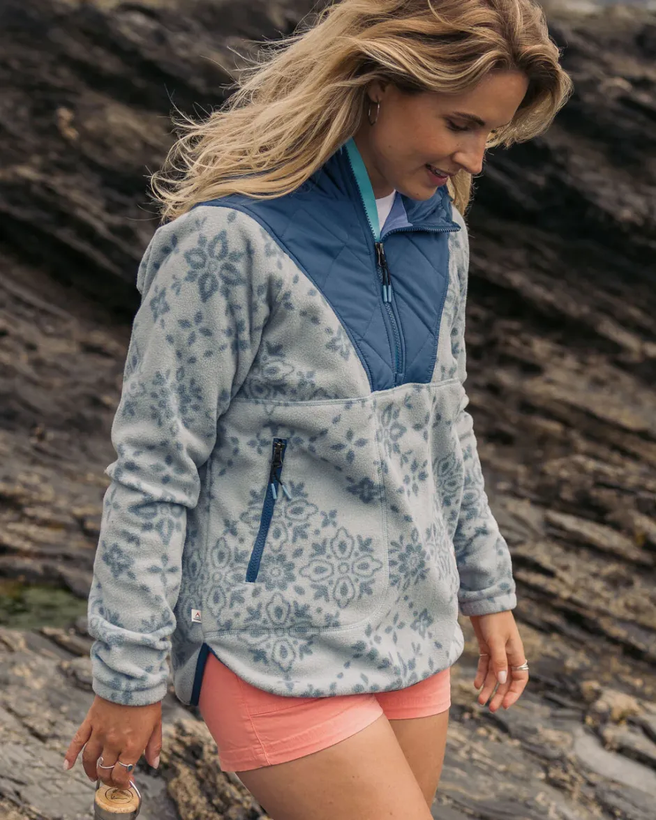 Fleece|Fleece>Passenger Juana Recycled Polar Hooded Fleece Large Tile Washed Blue
