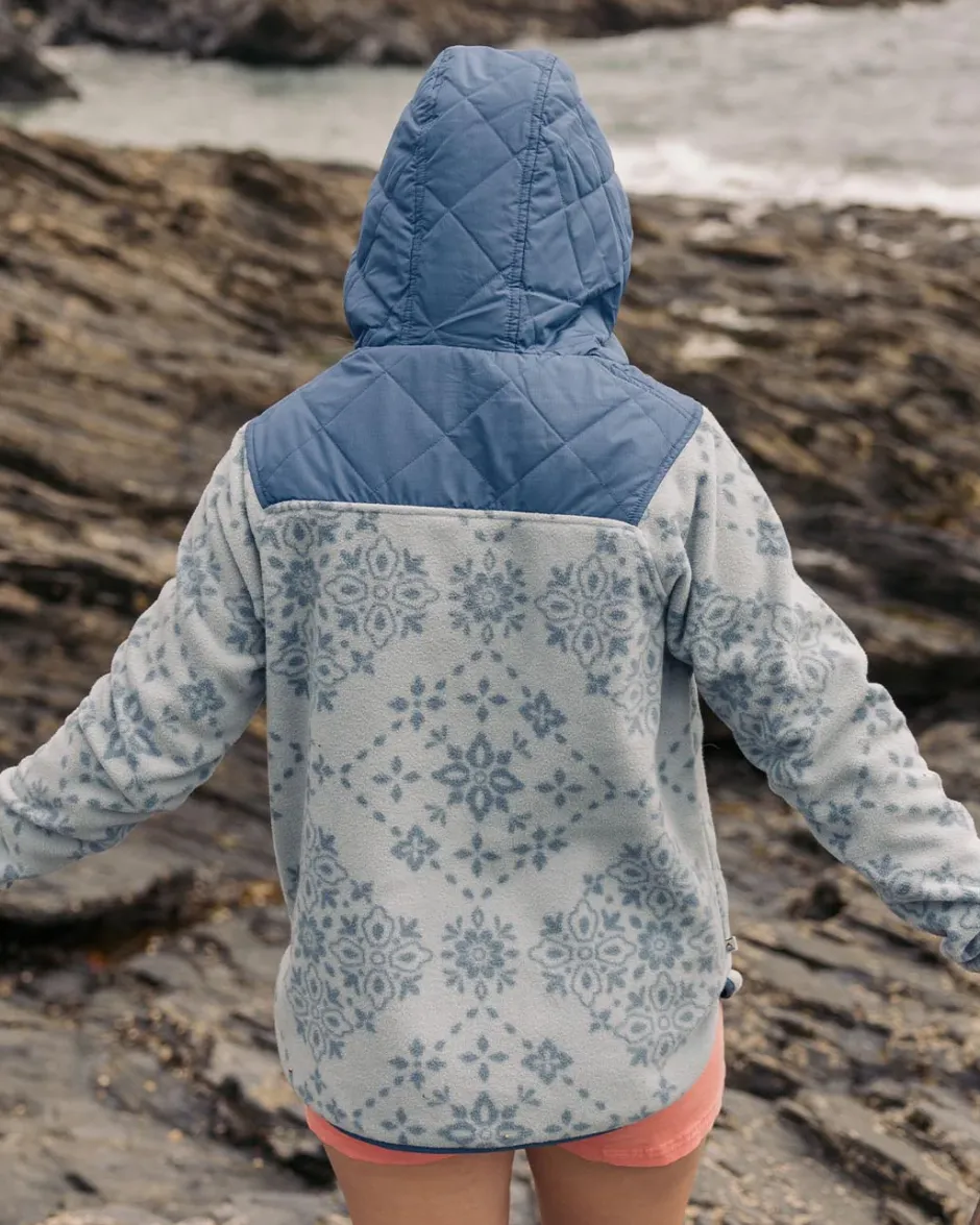 Fleece|Fleece>Passenger Juana Recycled Polar Hooded Fleece Large Tile Washed Blue