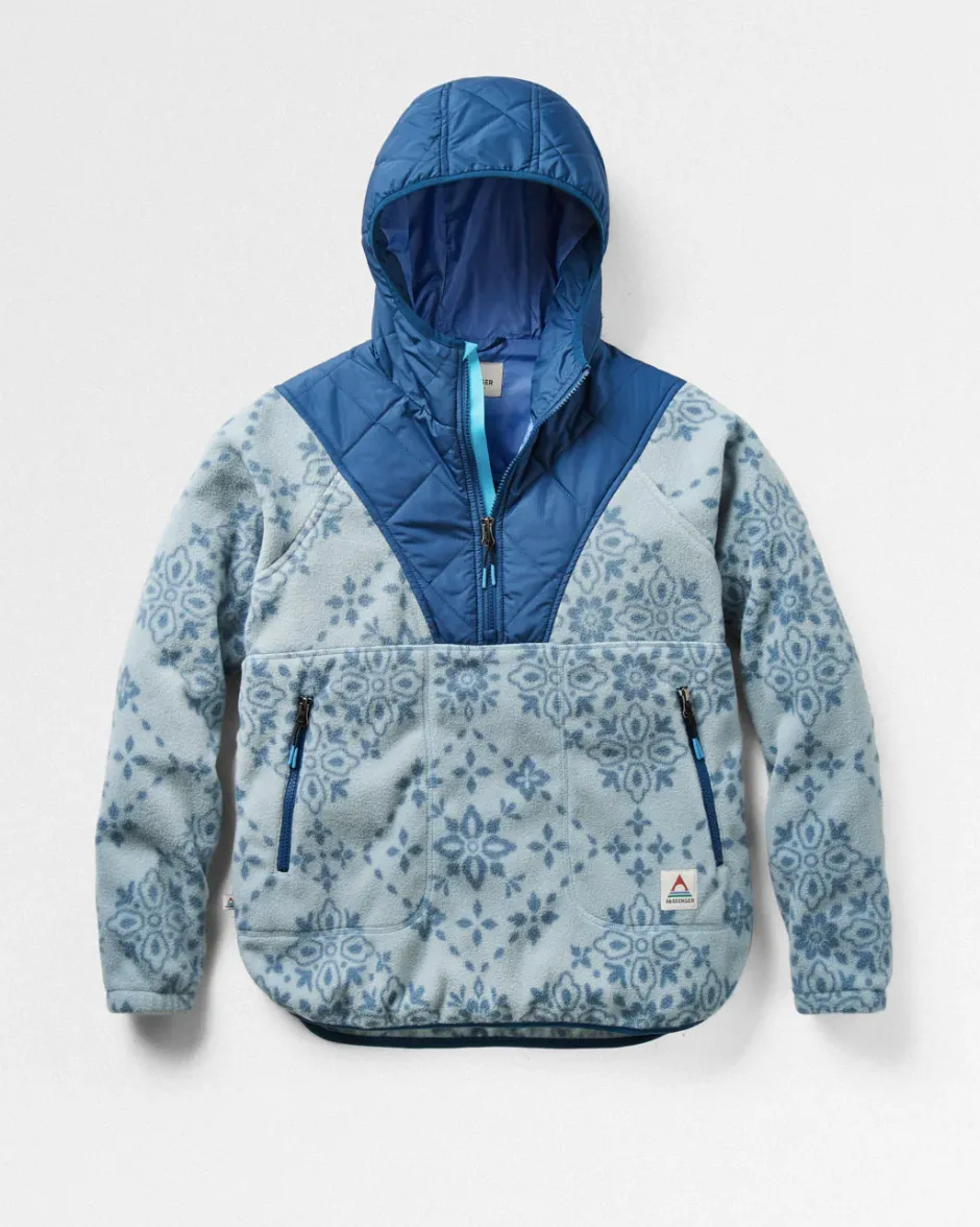 Fleece|Fleece>Passenger Juana Recycled Polar Hooded Fleece Large Tile Washed Blue