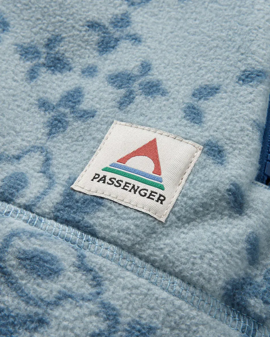 Fleece|Fleece>Passenger Juana Recycled Polar Hooded Fleece Large Tile Washed Blue