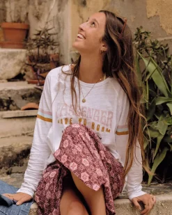 Tops & T-Shirts|Best Sellers>Passenger La Sarena Recycled Cotton Oversized LS T-Shirt White