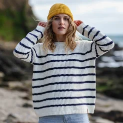 Knitwear|Women's Outlet>Passenger Lakewood Knitted Jumper Off White Stripe