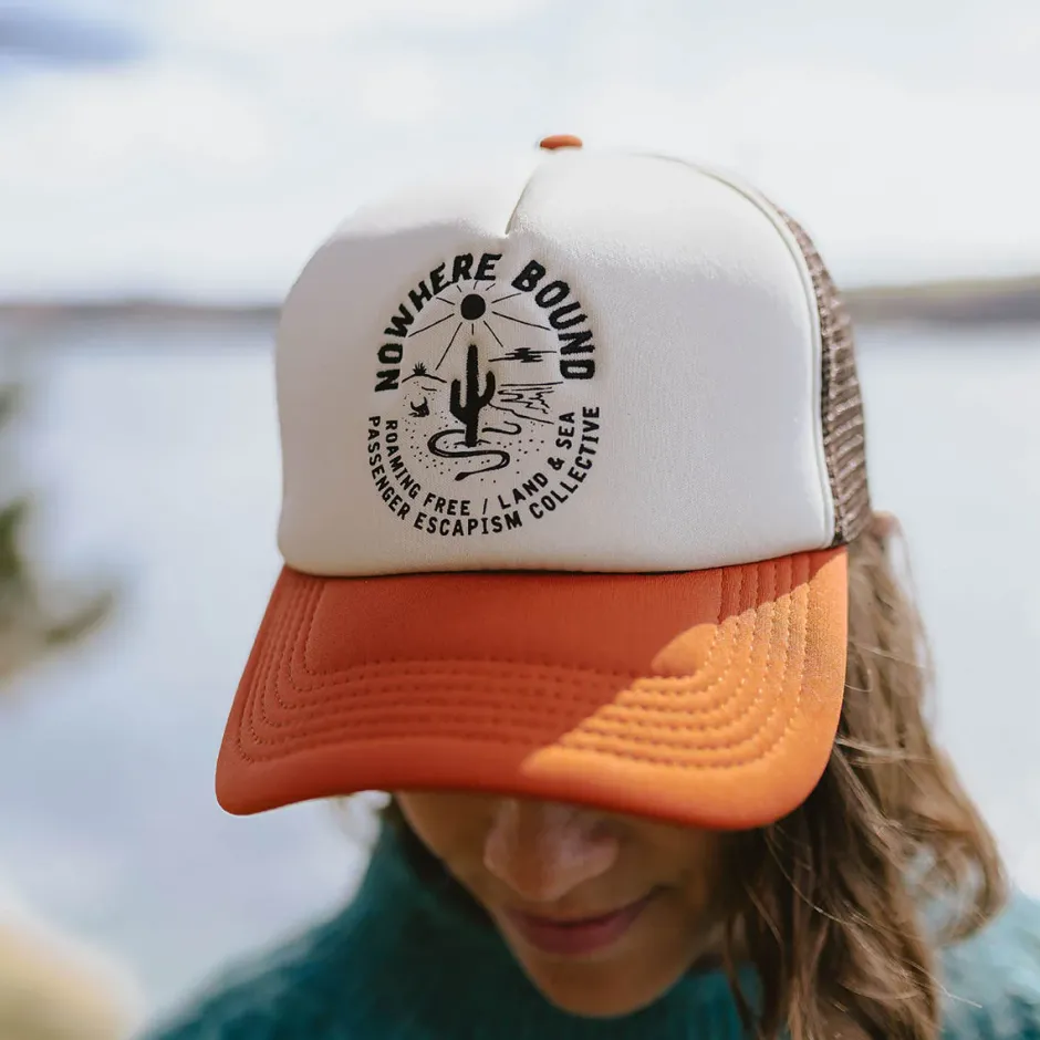 Accessories|Caps & Hats>Passenger Land Sea Snapback Trucker Cap Sunrise Orange