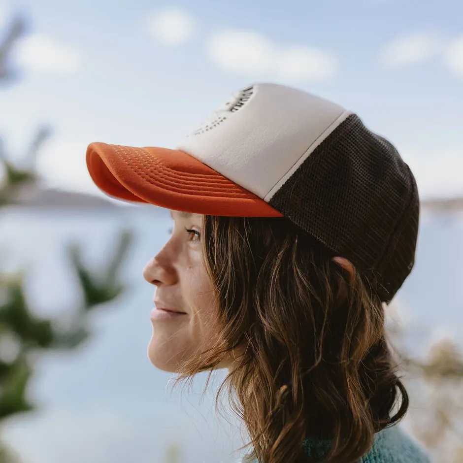 Accessories|Caps & Hats>Passenger Land Sea Snapback Trucker Cap Sunrise Orange