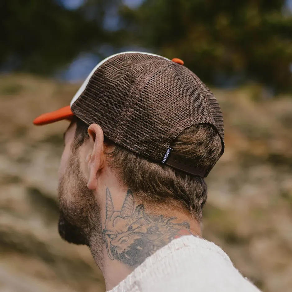 Accessories|Caps & Hats>Passenger Land Sea Snapback Trucker Cap Sunrise Orange