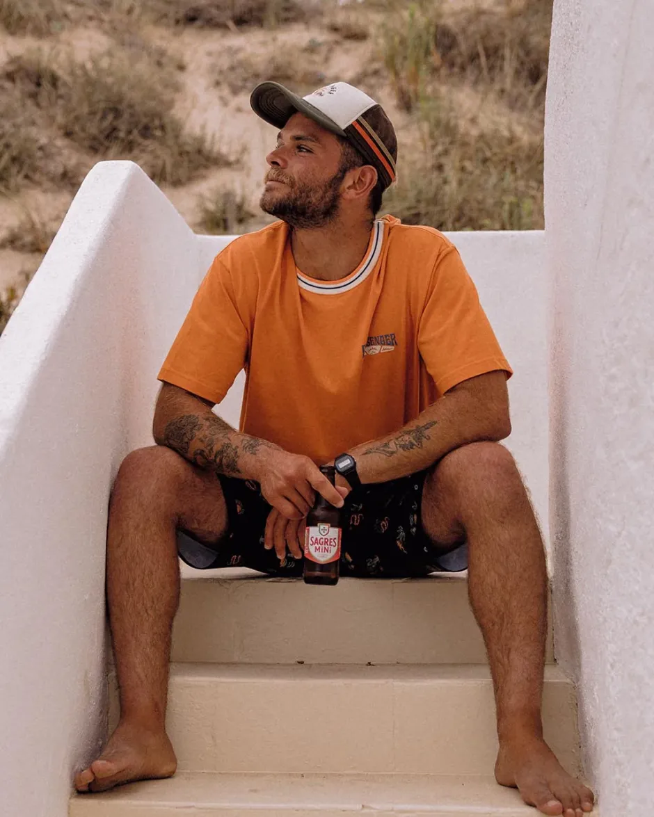 T-Shirts & Tank Tops|Men's Outlet>Floris van Bommel Lauca Recycled Relaxed Fit T-Shirt Tangerine