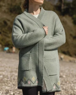 Knitwear|Women's Outlet>Passenger Leif Recycled Yarn Cardigan Pistachio