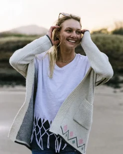 Knitwear|Women's Outlet>Passenger Leif Recycled Yarn Cardigan Off White
