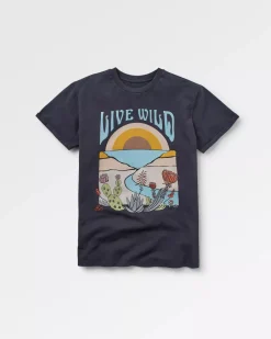 Tops & T-Shirts>Passenger Live Wild Recycled Cotton T-Shirt Black