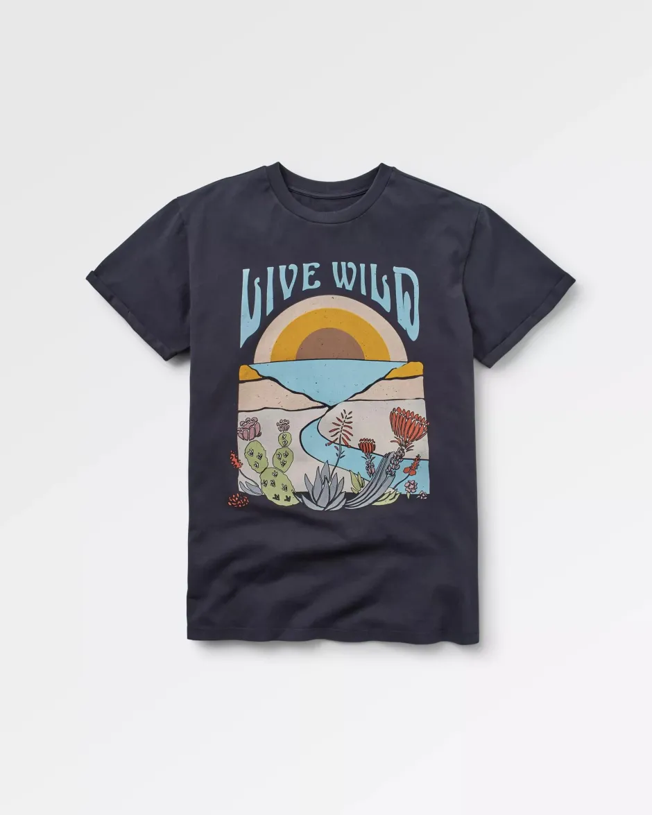 Tops & T-Shirts>Passenger Live Wild Recycled Cotton T-Shirt Black