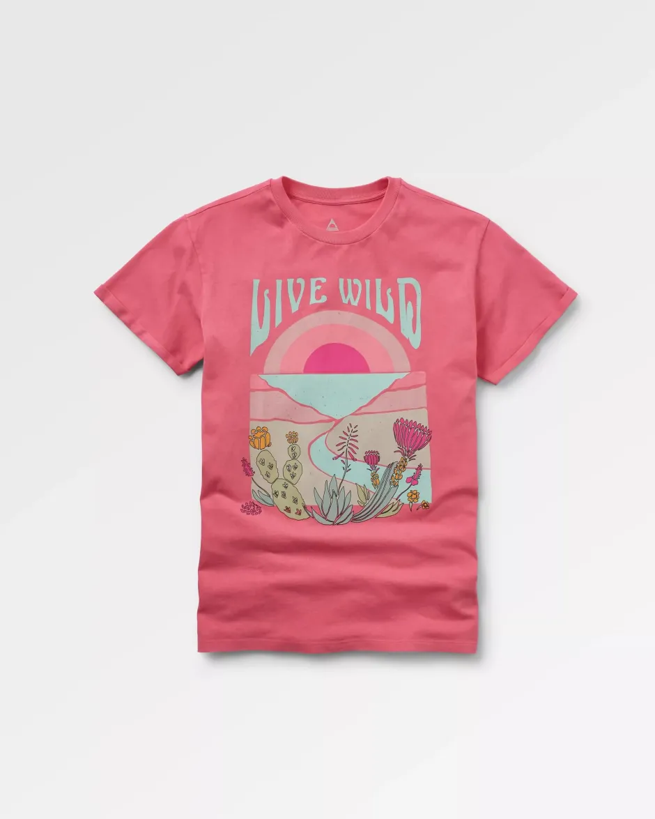 Tops & T-Shirts>Passenger Live Wild Recycled Cotton T-Shirt Soft Rose