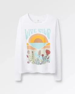 Tops & T-Shirts|Women's Outlet>Passenger Live Wild Recycled Cotton LS T-Shirt White