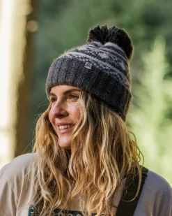 Accessories|Beanies>Floris van Bommel Lodge Recycled Bobble Hat Black