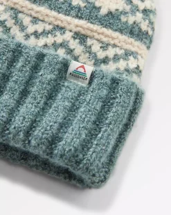 Accessories|Beanies>Floris van Bommel Lodge Recycled Bobble Hat Dark Forest