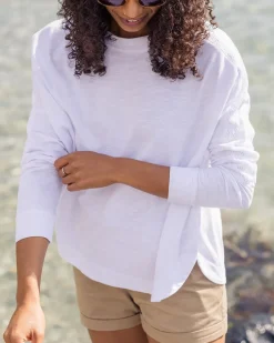 Tops & T-Shirts>Passenger Luna Oversized Recycled Cotton LS T-Shirt White
