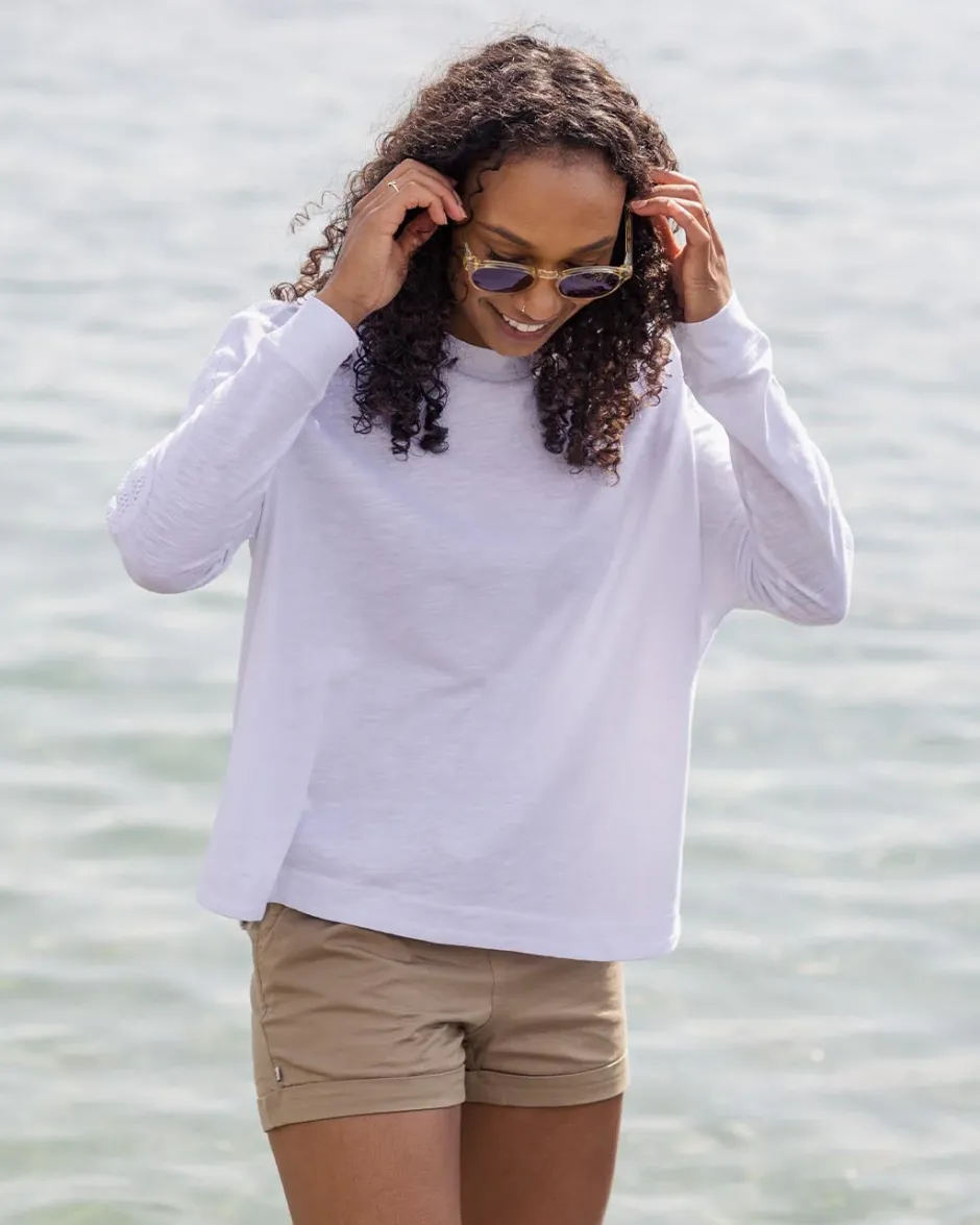 Tops & T-Shirts>Passenger Luna Oversized Recycled Cotton LS T-Shirt White