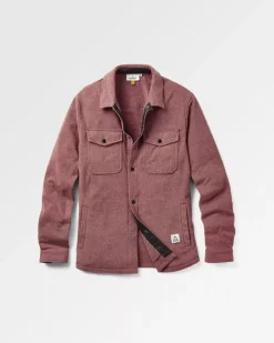 Shirts|Fleece>Passenger Maple Recycled Polar Fleece Shirt Wine Marl