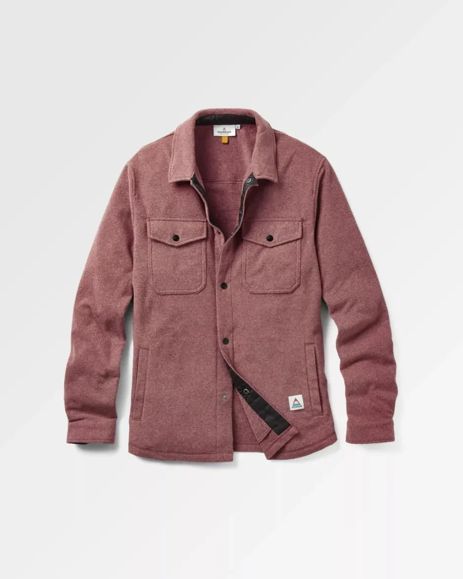 Shirts|Fleece>Passenger Maple Recycled Polar Fleece Shirt Wine Marl