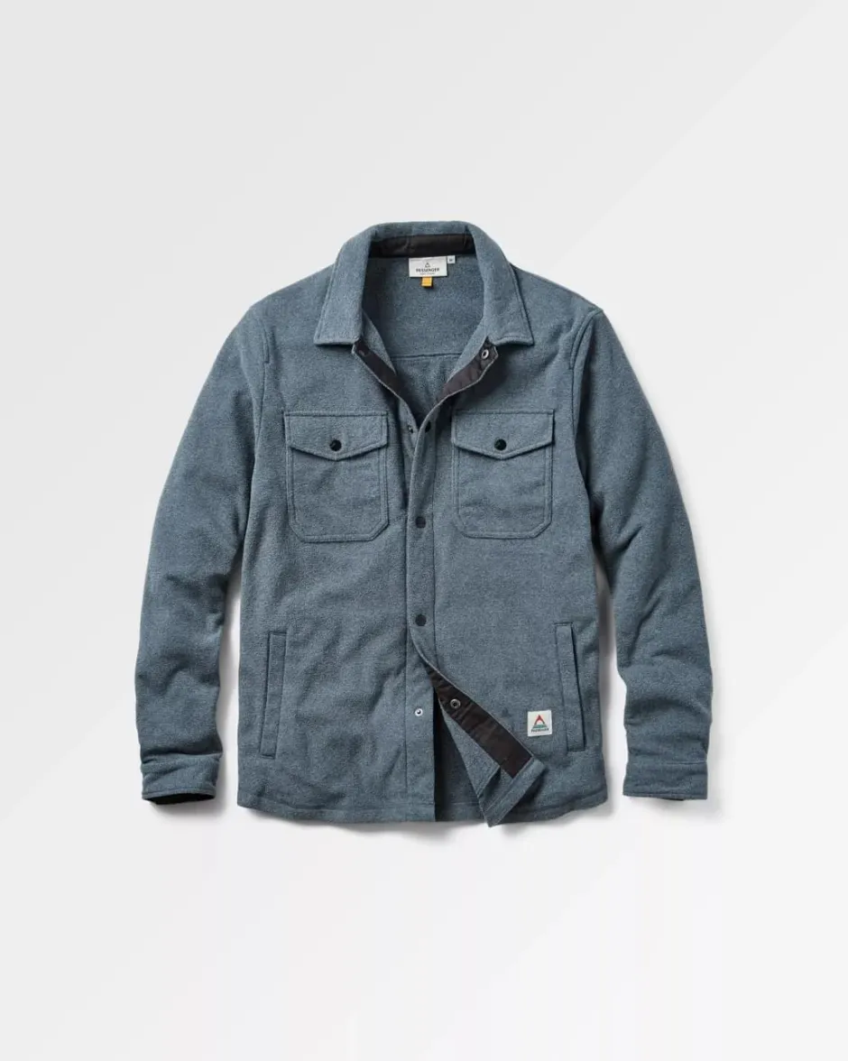 Shirts|Fleece>Passenger Maple Recycled Polar Fleece Shirt Navy Marl
