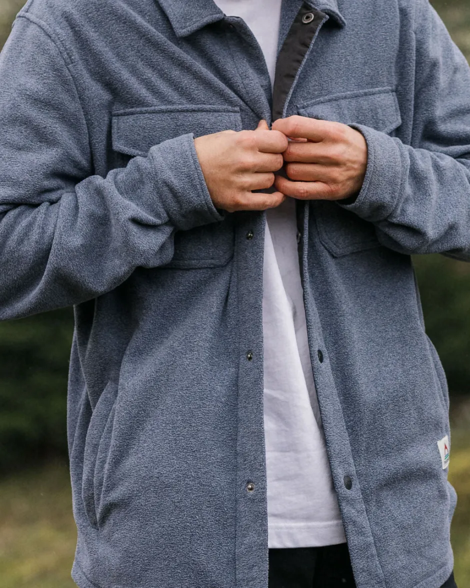 Shirts|Fleece>Passenger Maple Recycled Polar Fleece Shirt Navy Marl