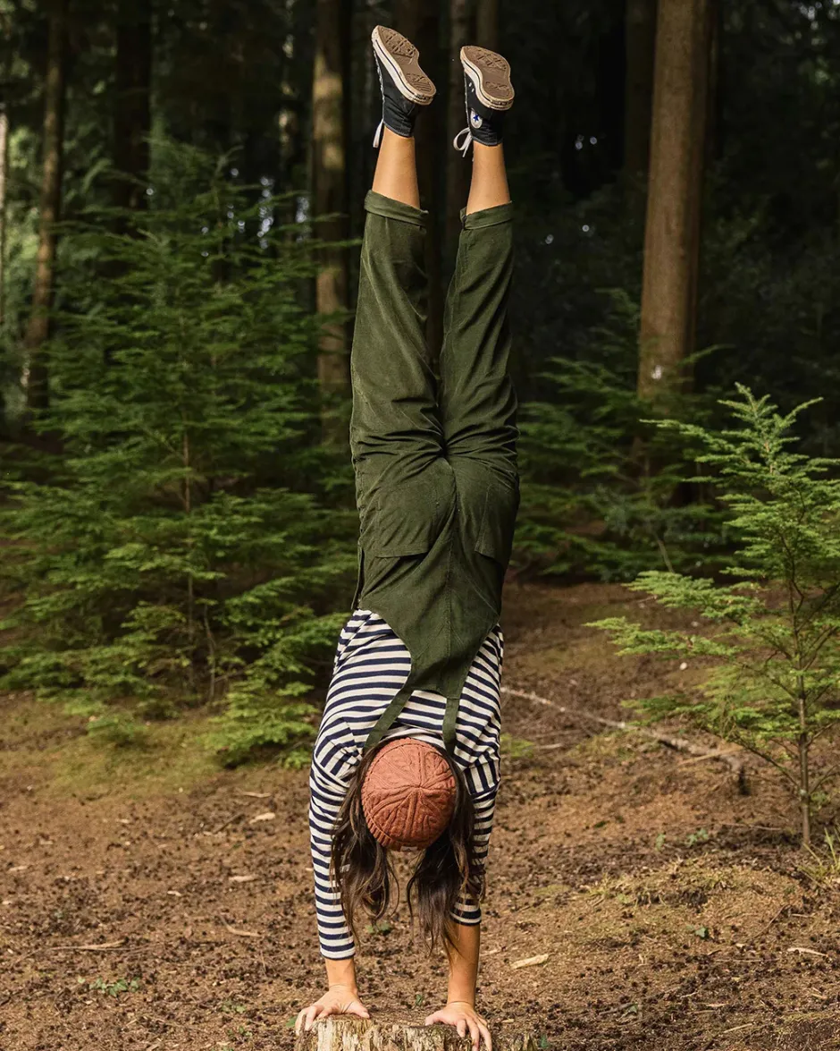 Dungarees & Pants|Winter Road Trip Essentials>Passenger Meadows Organic Cotton Cord Dungarees Fir Tree