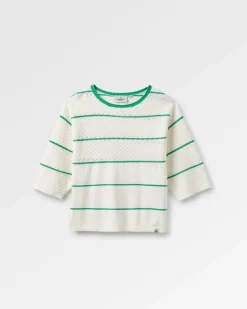 Knitwear>Passenger Migrate Organic Knitted Jumper Green spruce stripe